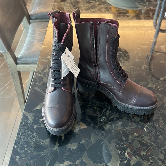 Zara brown/burgundy low rise boots - Picture 2 of 6
